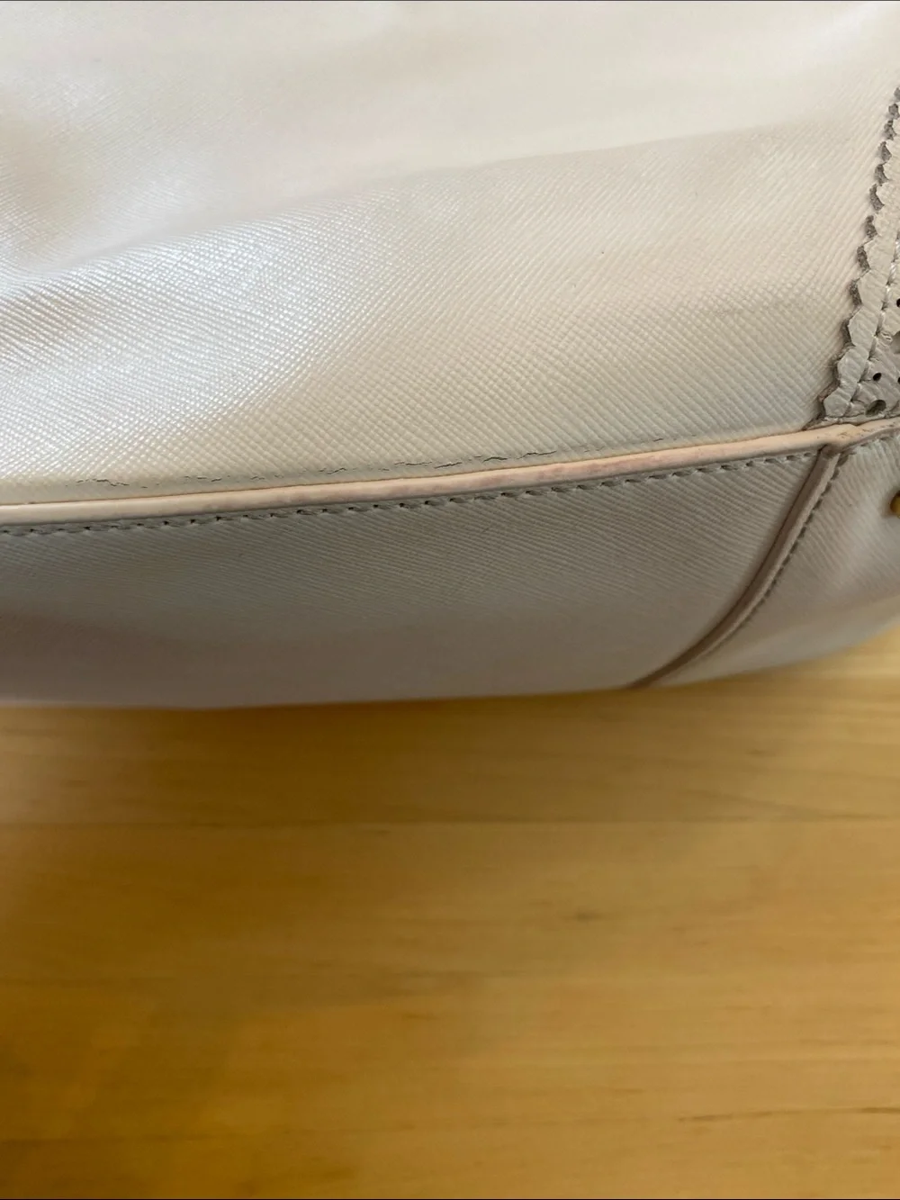 Tory Burch Ivory Leather Tote/Crossbody with Detachable Strap